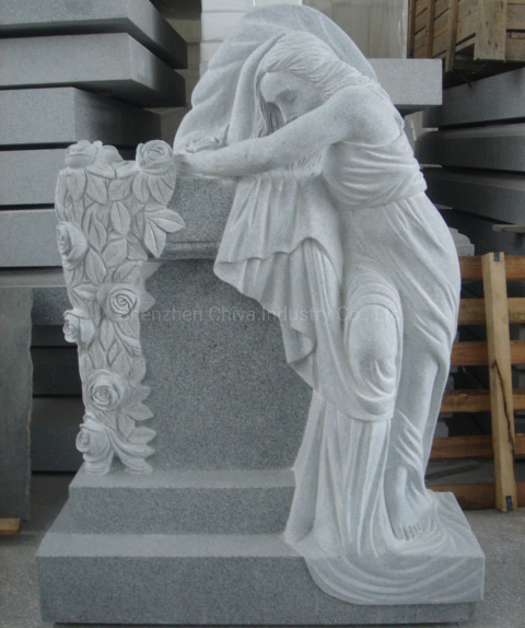 Grave Stone Monument Cemetery Memorial Headstone Angel Cameo Granite Tombstone