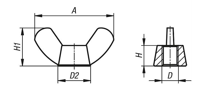 Fasteners SS304 Stainless Steel Butterfly Nut DIN315 Butterfly Nut Wing Nut