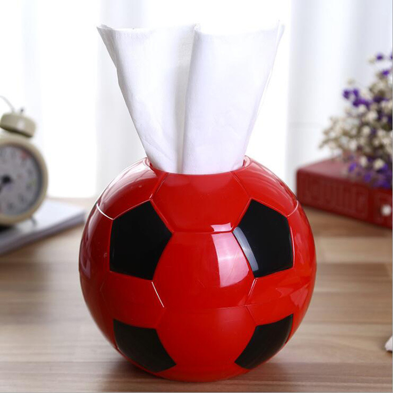 Tissue Holder Paper Pumping Box Tissue Box Paper Pot for Home Office Car Tissue Holder Creative Round Football Shape Roll Bl11988