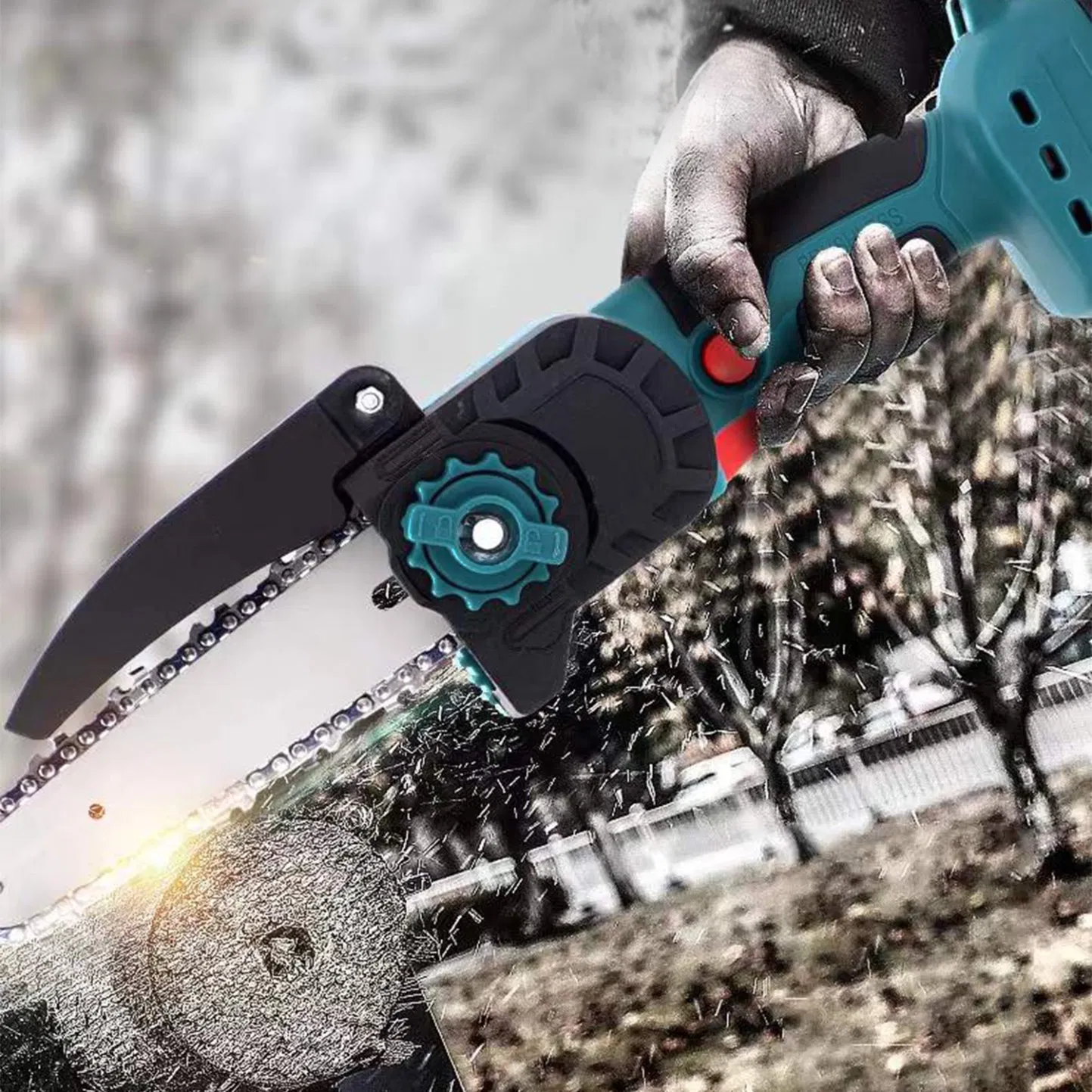 Cordless Mini Electric Chain Saw Cordless 1200W 5400rpm Brushless Wosai Snow Blower Machine Blower Vacuum Electric Garden Chainsaw