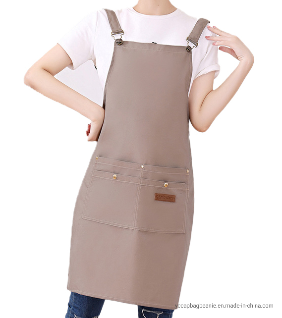 Simple Kitchen Overalls Pure Color Halter Adjustable Apron