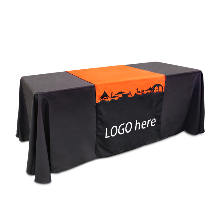 Custom Printing 6 Foot Tablecloth Branded Fitted Folding Table Cover Table Throw for Sport Event