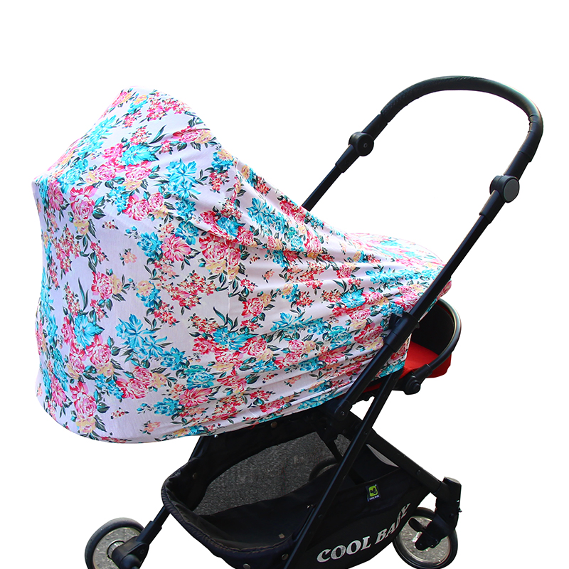 2024 Small Flower Rayon Stroller Cover