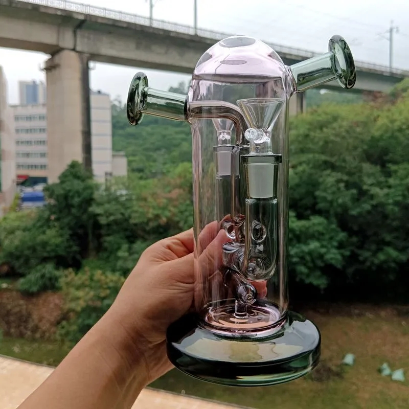 Двухмундштучная стеклянная кальяна с рециркулятором воды