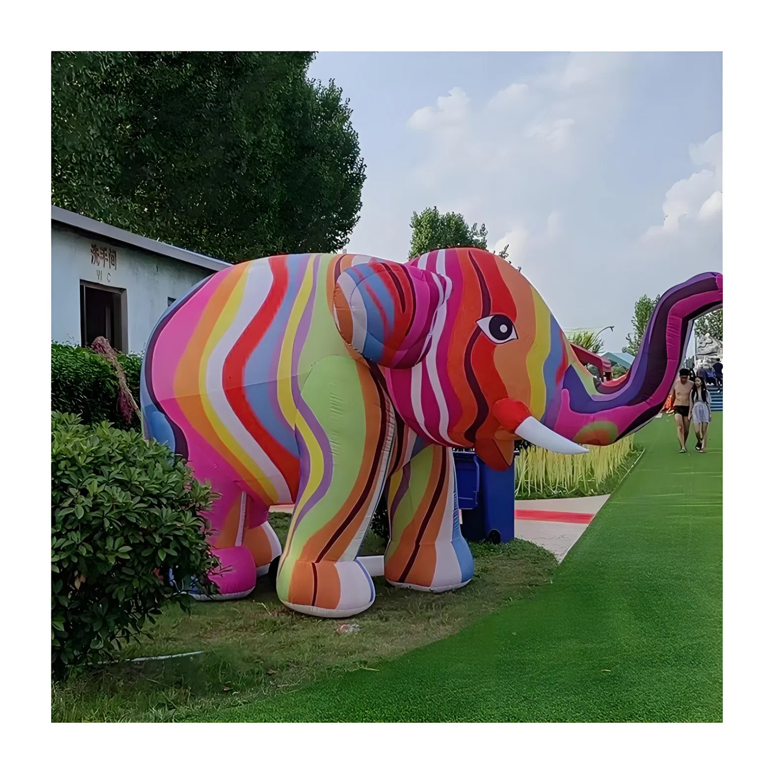 Whimsical Inflatable Oxford Elephant for Unique Garden Decor