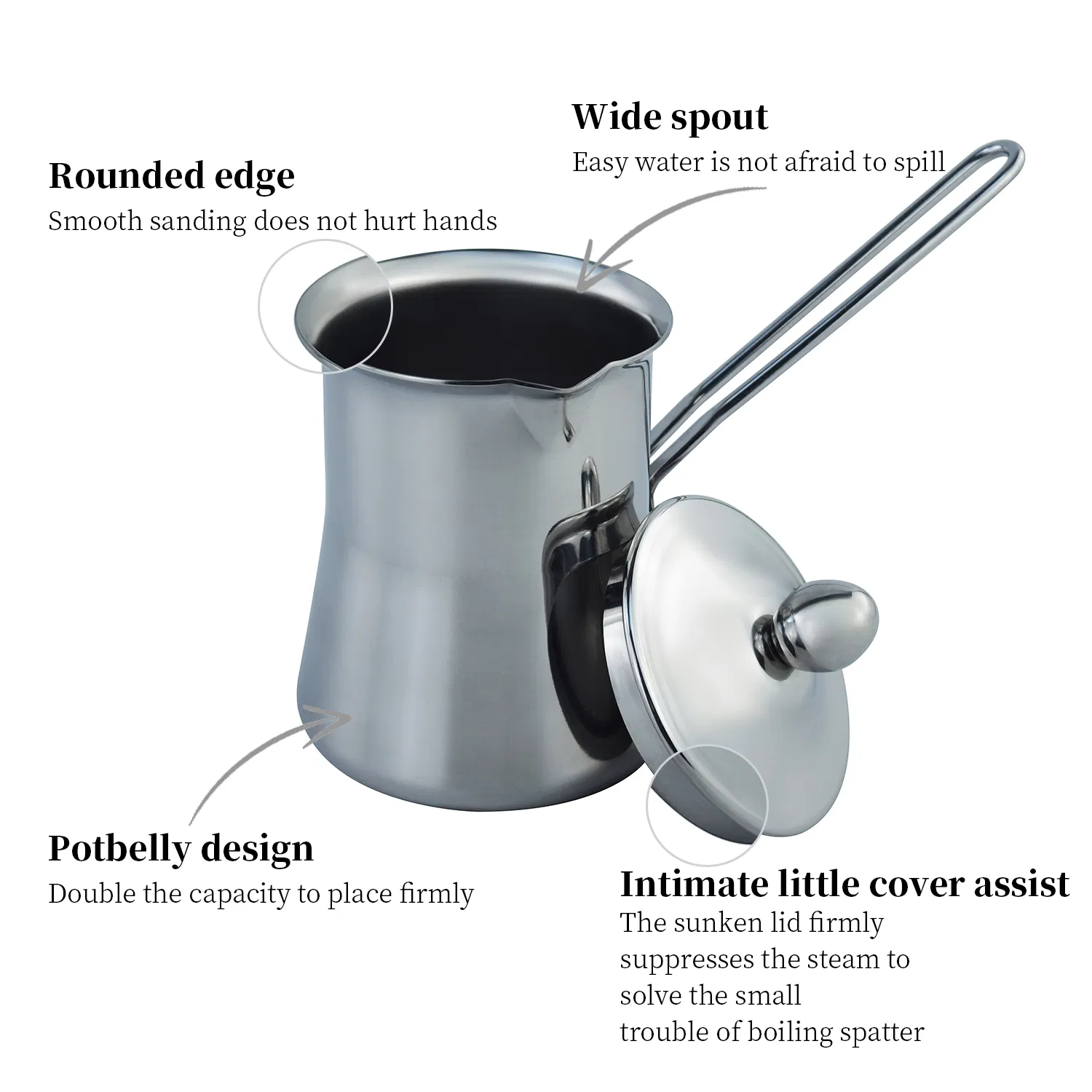 Coffee Mug Pot Solid Line Handle