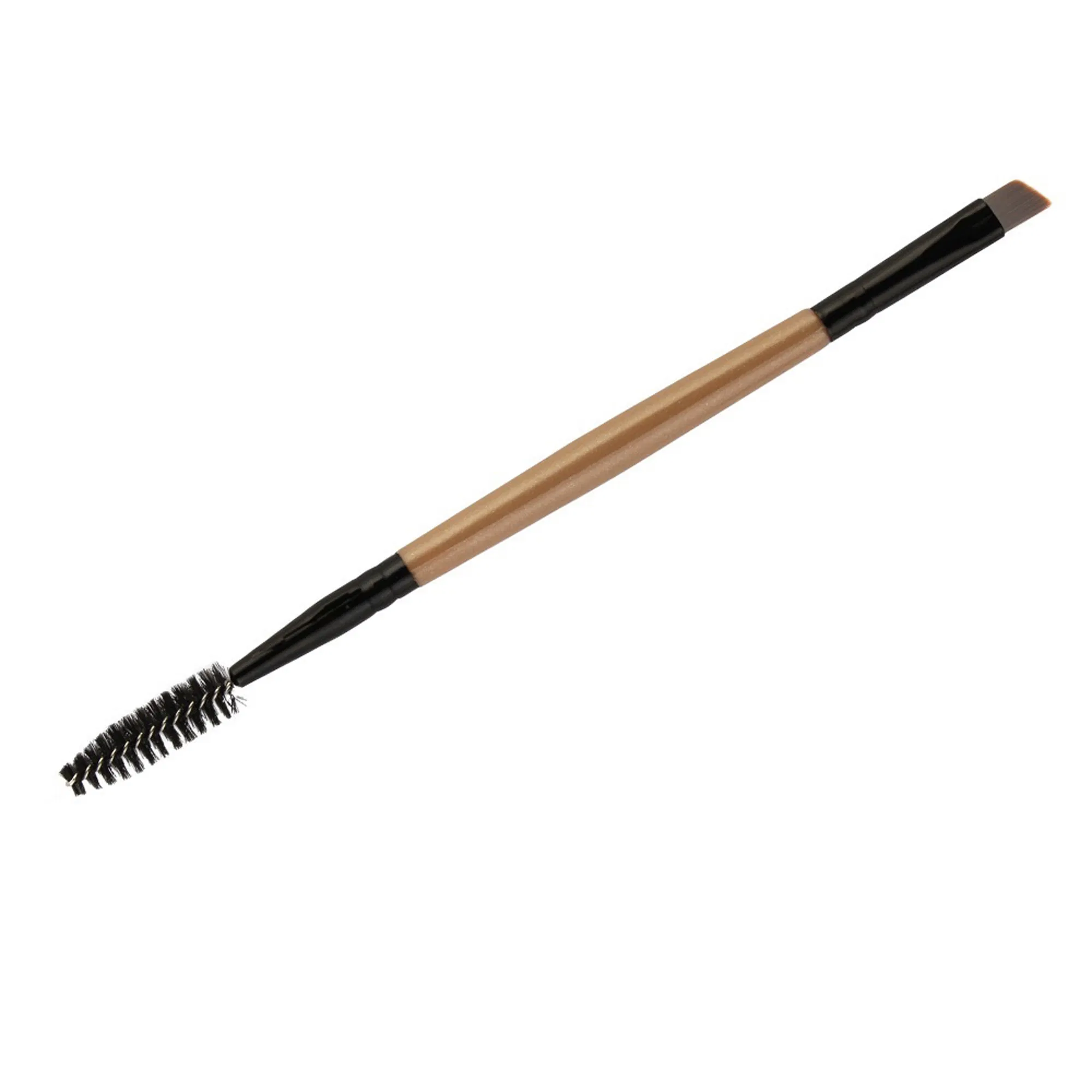 Professional Double-Ended Angled Eye Brow Brush and Spoolie Brush (Black) Eyebrow Brush