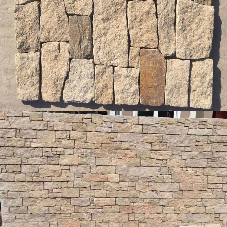 Natural Finish Tiger Yellow Slate Random Size Stone Veneer for Wall Tiles