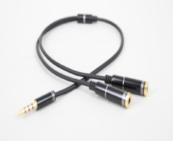 Аудио-разветвитель 3.5 мм (1xM на 2xF), металлический штекер