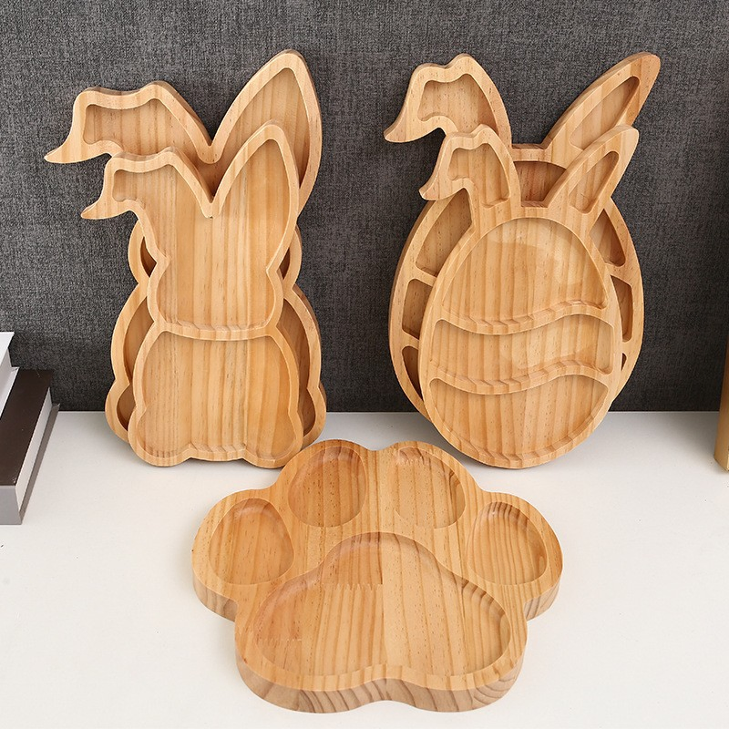 Premium Bamboo Wood Fruit Serving Tray with Creative Irregular Eco-Friendly Design