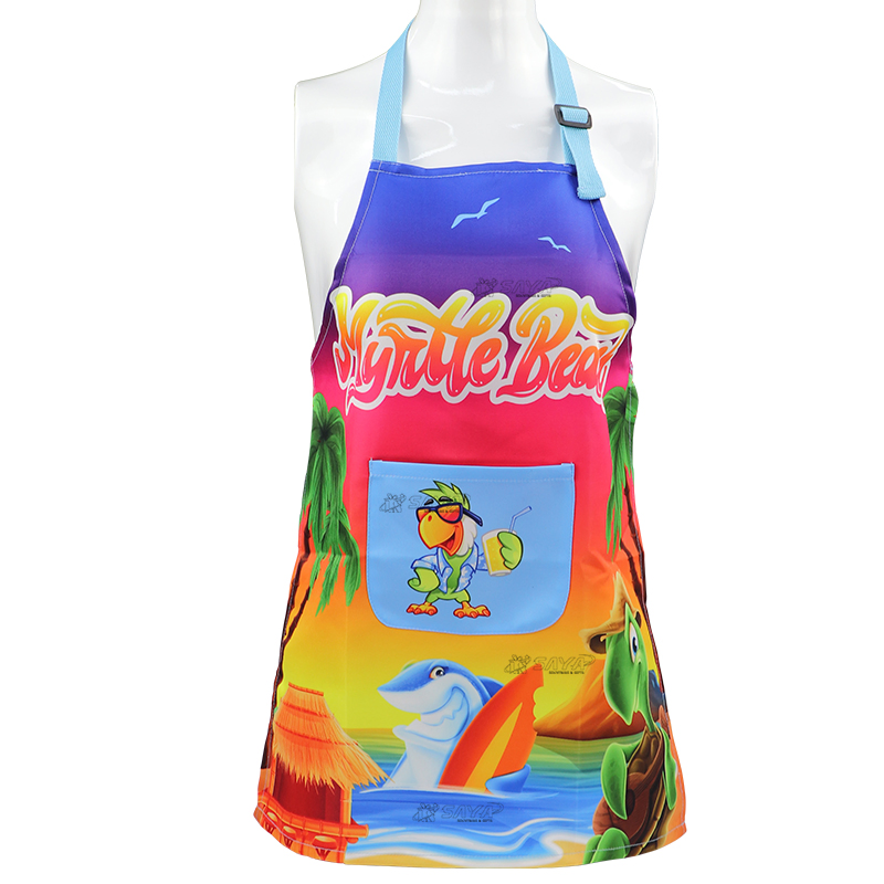 Custom Logo Printed Polyester Waterproof Chef Kids Polyester Souvenir Kitchen Cooking Apron