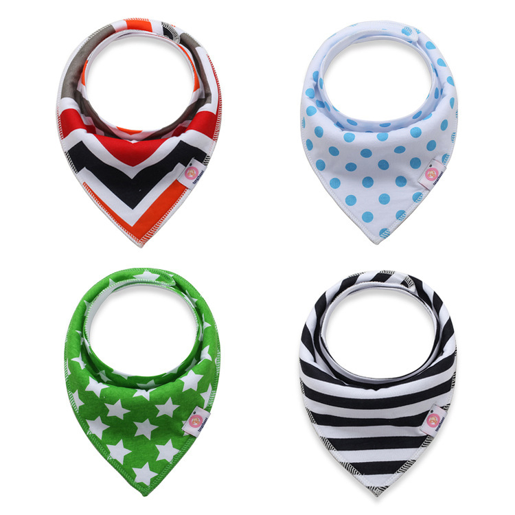Manufacturer OEM Custom Logo Printed Bandana Bibs Cotton Baby Bandana Drool Bibs