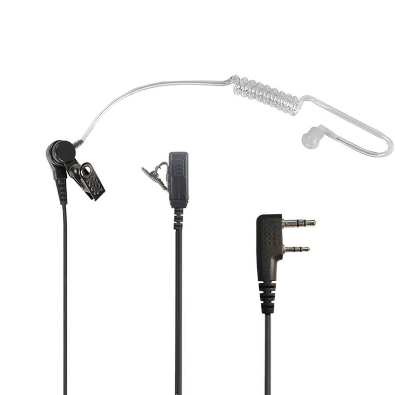 Walkie Talkies Earpiece 2pin Convert Acoustic Tube Headset for Kenwood Baofeng Two Way Radio