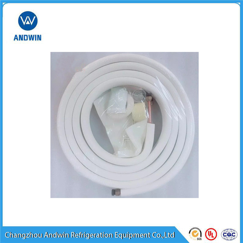 3/8"+5/8" Copper Aluminum Tube Pipe Pair Coil with Insulation and Nuts for Air Conditioner