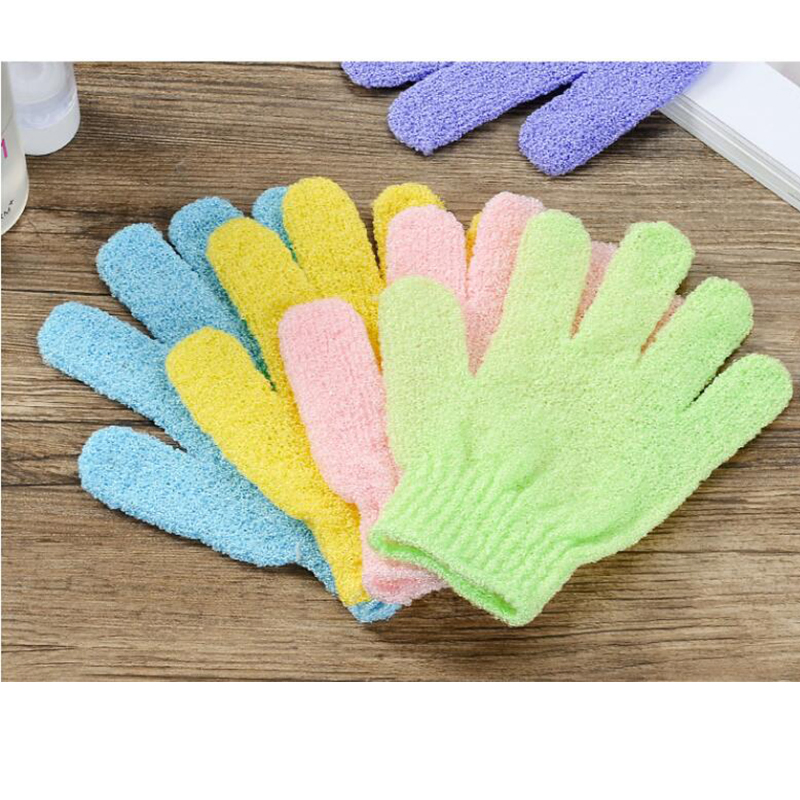 Exfoliating Bath Gloves 100% Nylon Double Sided Gloves for Beauty SPA Massage Skin Shower Scrubber