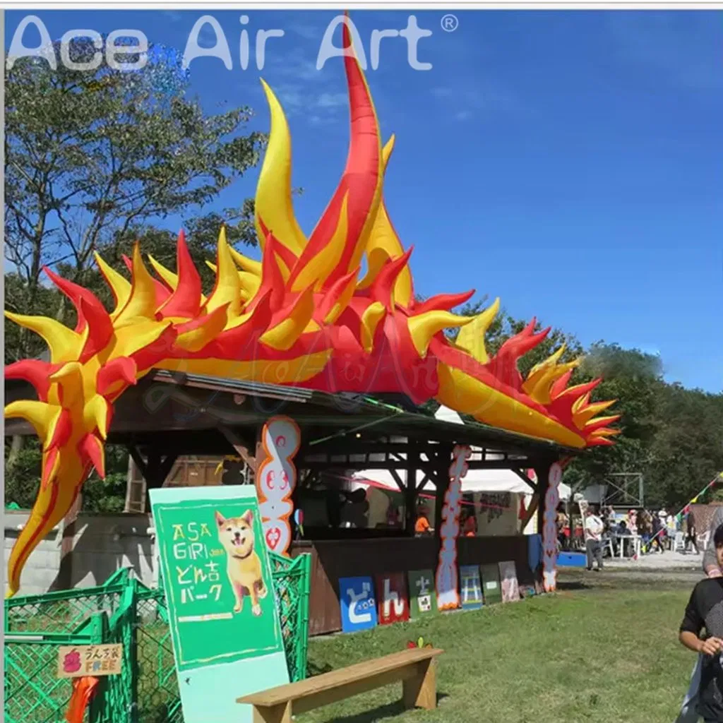 Inflatable Volcano Flame Balloon for Music Festival Rooftop Decoration for Festive