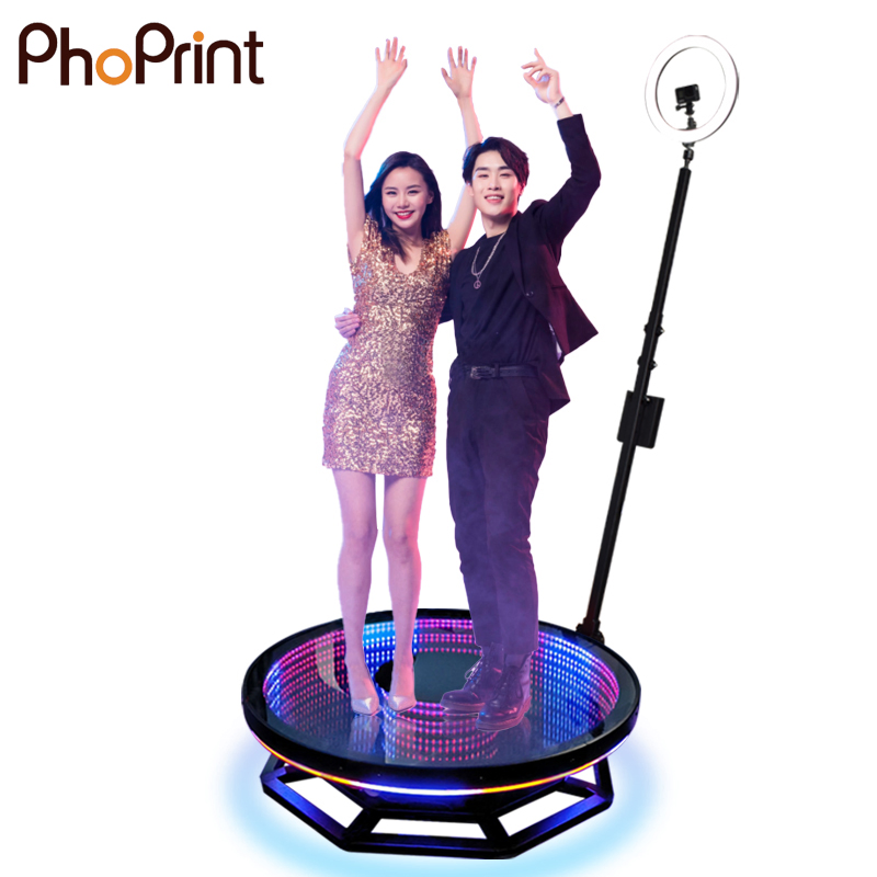 Automatic Revolve Wedding Party 360 Photo Booth Kiosk with Software Camera
