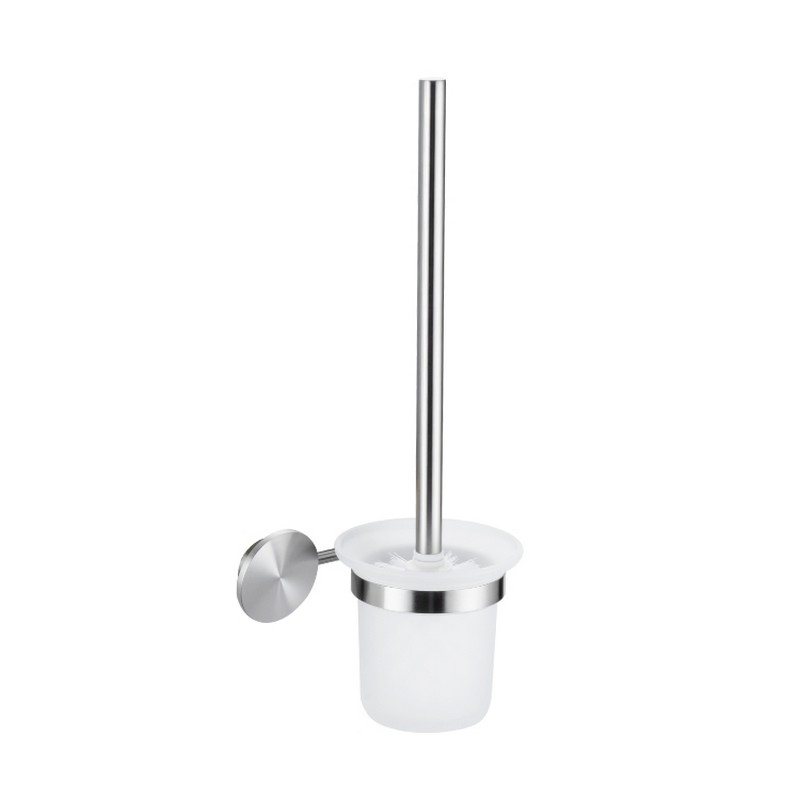 Stainless Steel Toilet Brush Holder Reinforced Edges Durable Bathroom Accessory