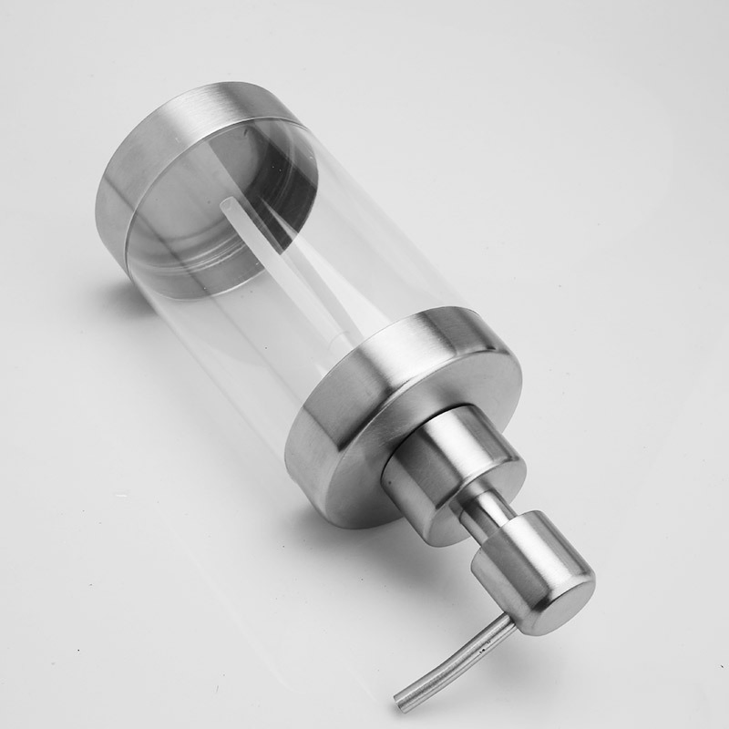 Good Quality Free Sample Plastic Liquid Soap Bottle with Stainless Steel Lotion Pump