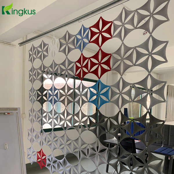 Hexagon Design Fire Resistance Polyester Fiber Acoustic Board