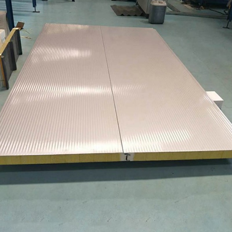 Modern Warehouse PU Sealing Rock Wool Metal Insulated Sandwich Panel