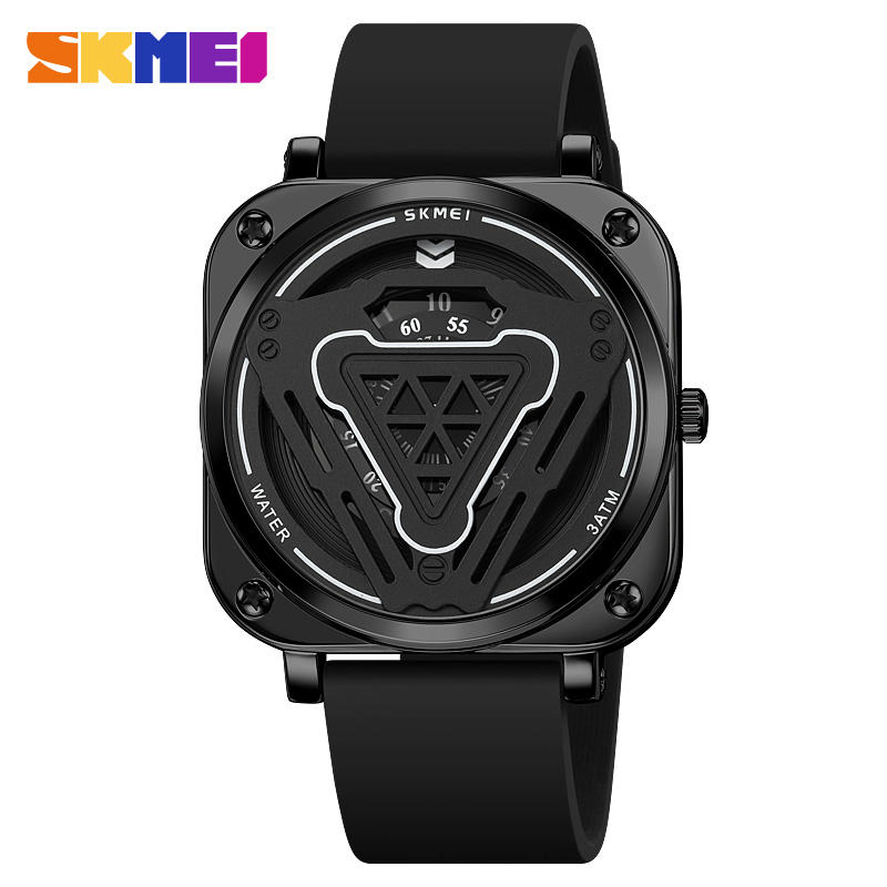 Skmei 2107 Alloy Case Soft Silicone Strap Fashion Design Men Quartz Wristwatch