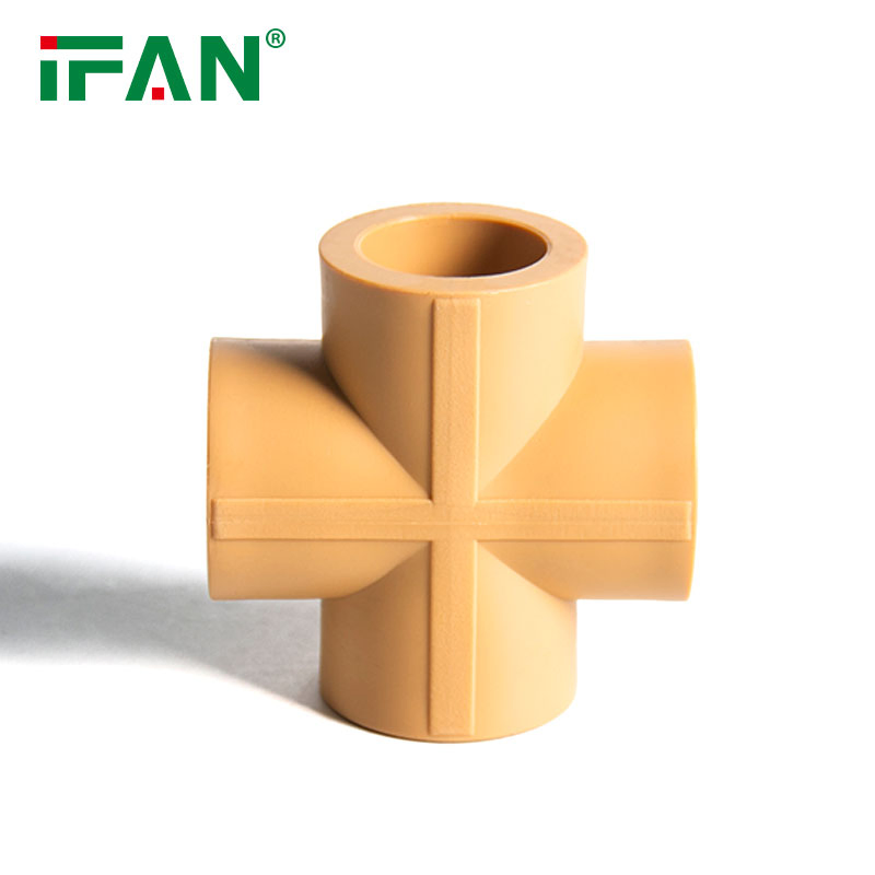 Ifanplus OEM ODM PPR Pipe Fitting Pn25 Plastic PPR Fittings 20-63mm Cross Tee PPR Fittings