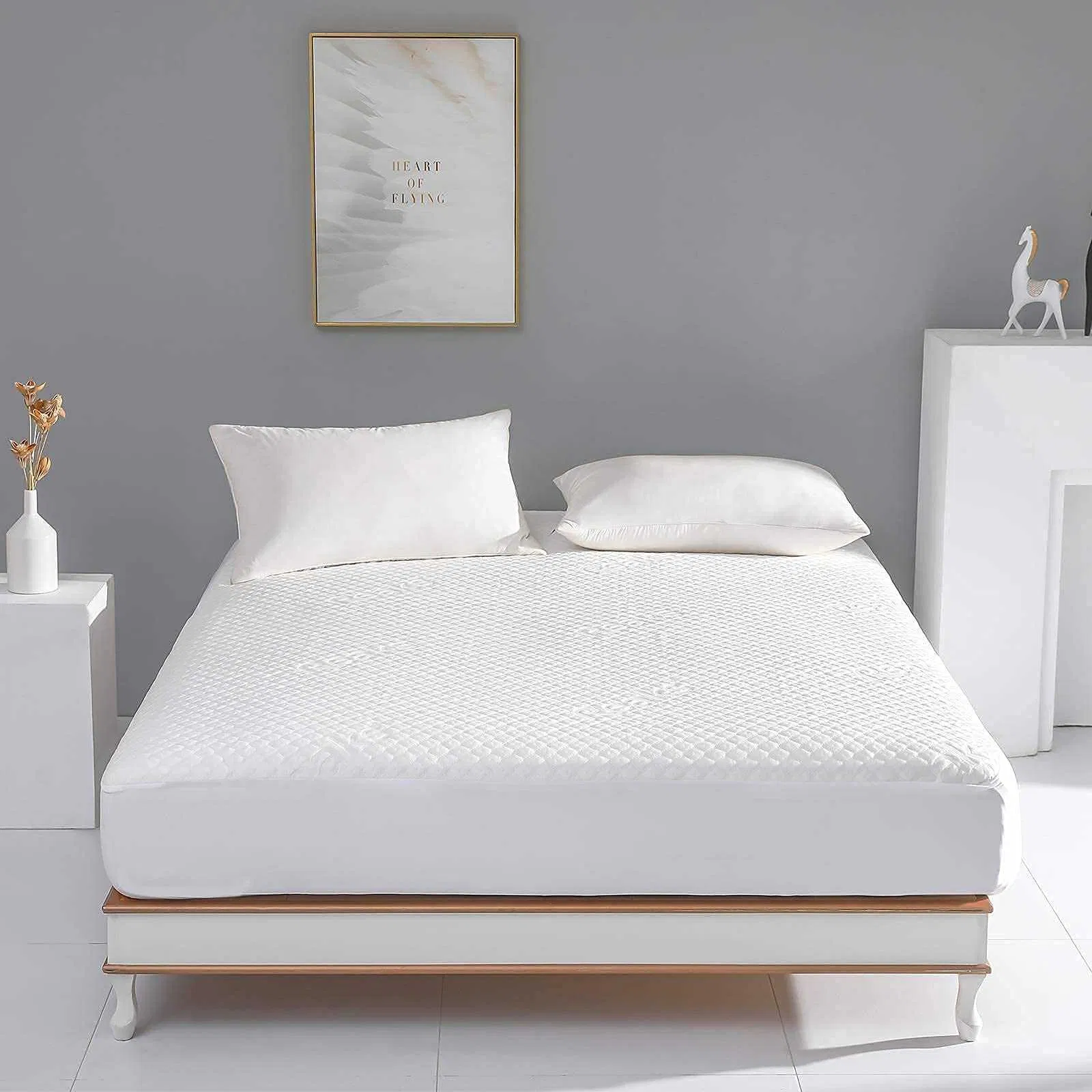 Waterproof Mattress Protector Fitted Mattress Pad Cover with Deep Pocket