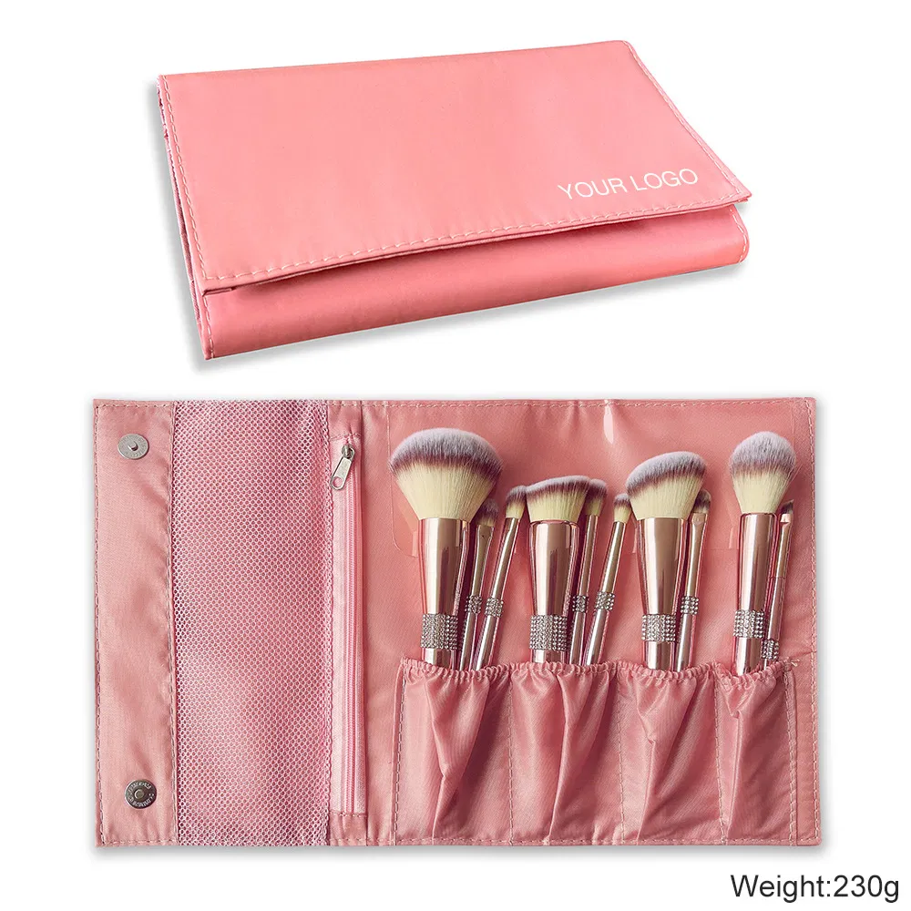Custom Logo Professional Rose Gold Diamond Vegan Makeup Brush Set Supplier