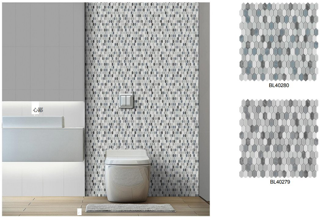 Стеклянная мозаика для стен и фартука, микс цветов