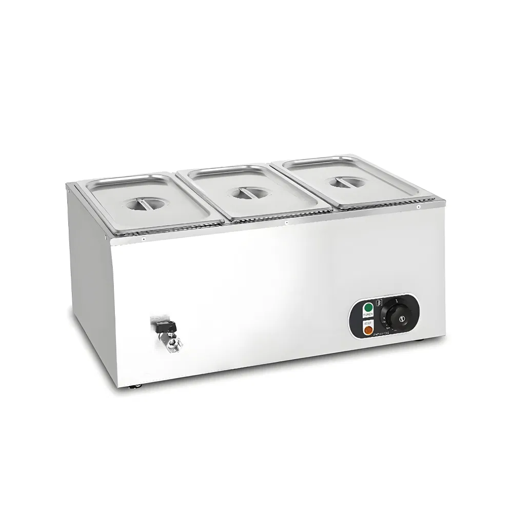 Commercial Stainless Steel Electric Three-Pan Food Warmer Bain Marie with Temperature Control