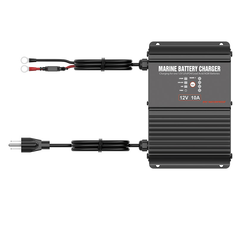 March12V/16V/24V/36V 10A Waterproof Marine Charger for AGM LiFePO4 Deep Cycle Electric Vehicles