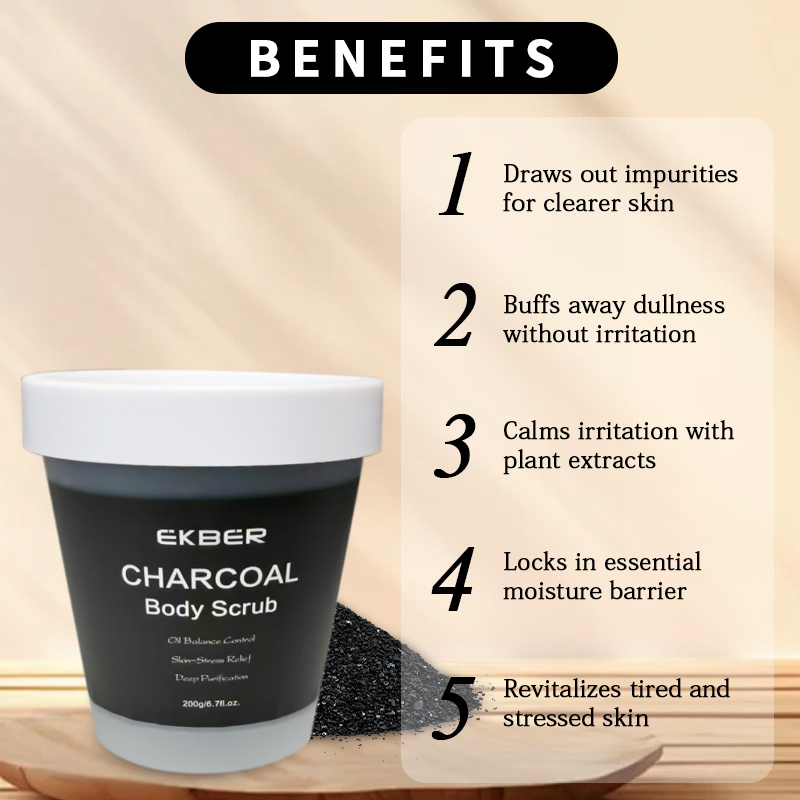 Ultra-Fine Silica Scrub Particles Charcoal Skin Scrub Exfoliation Charcoal Scrub Oil Control Natural Charcoal Body Scrub