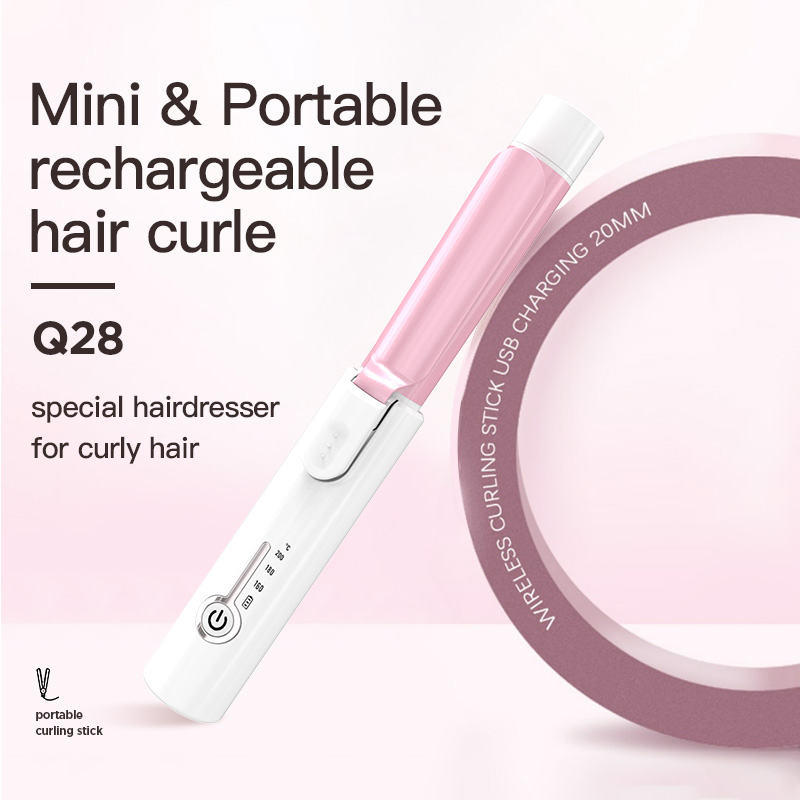 Bidisco Portable Hair Styling Tools Auto Wireless Curling Iron Rotating Rechargeable Cordless Hair Curler