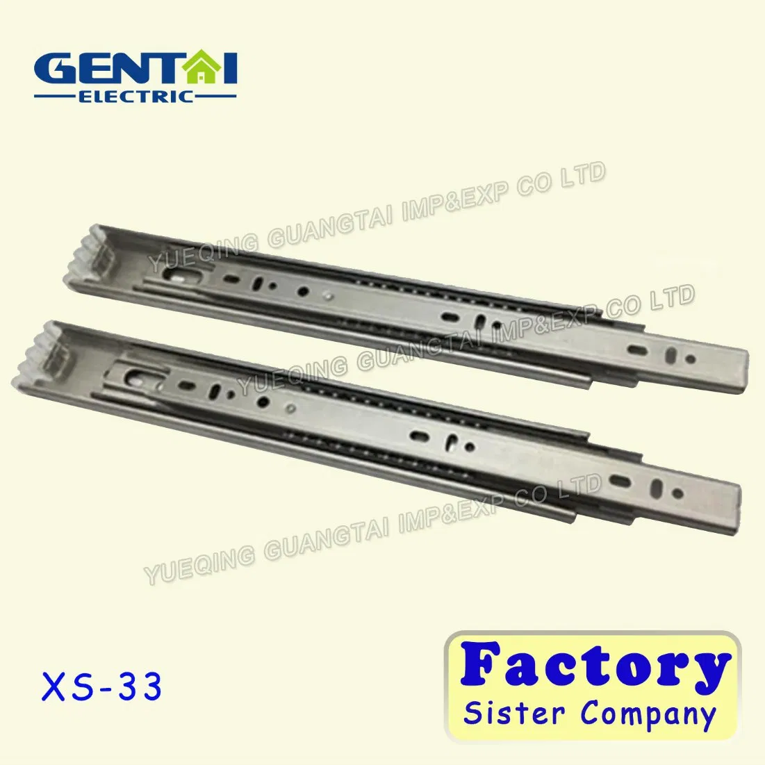 3-Fold Telescopic Rebound Ball Bearing Drawer Slides