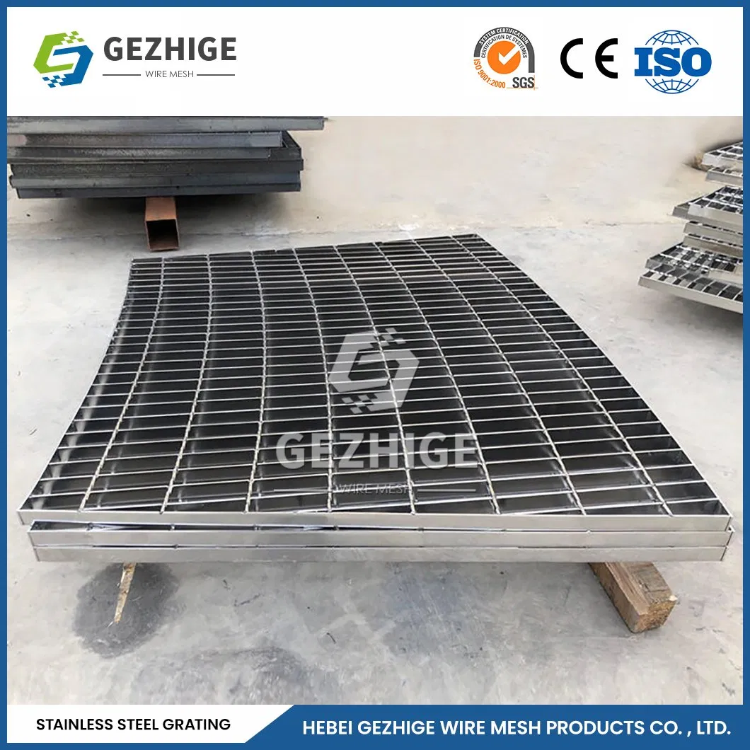 Gezhige Light Weight Stainless Steel Drain Grate Manufacturing Custom Stainless Steel Domed Grating China 75X6 75X10mm Bearing Bar Stainless Steel Bar Grating