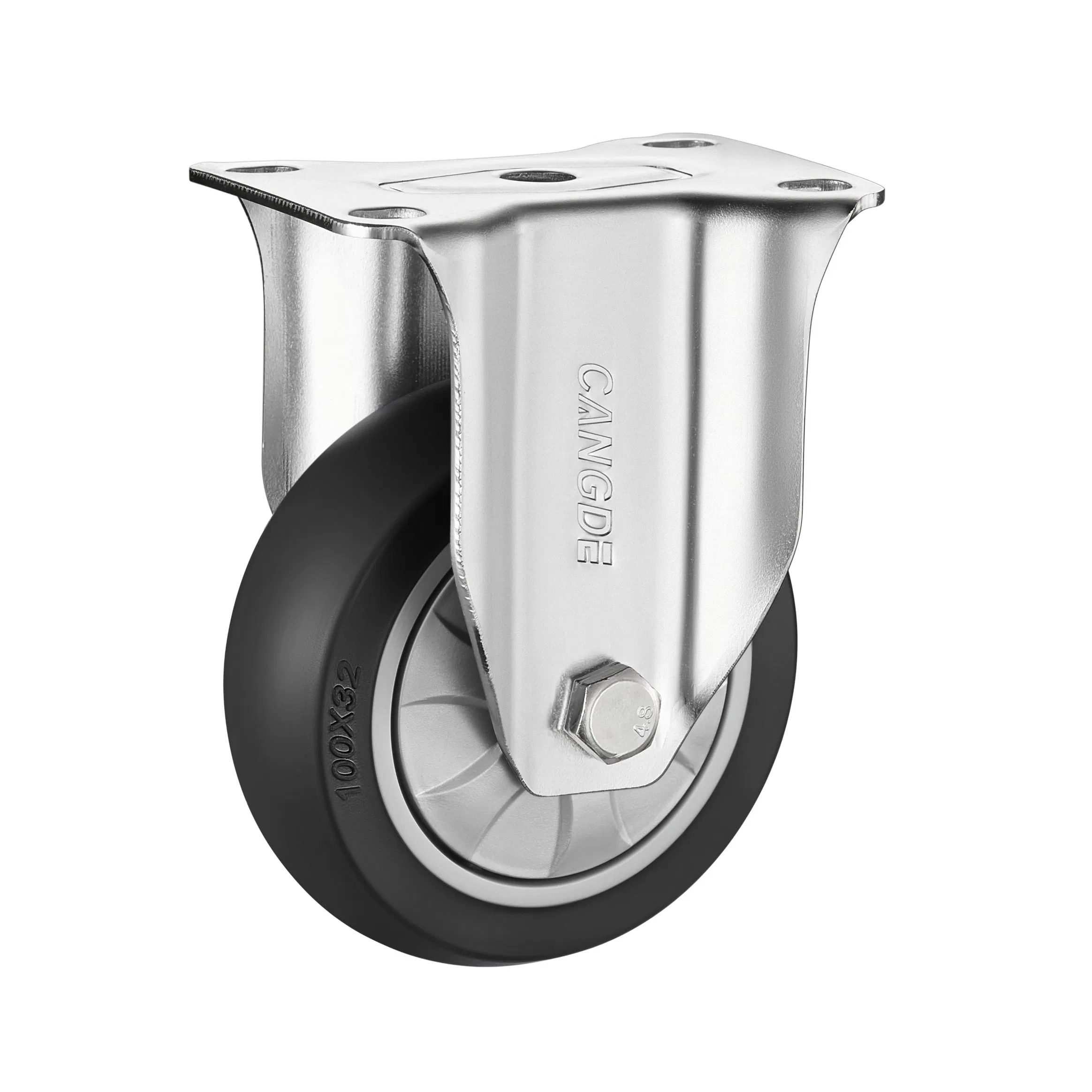 Thread Stem Swivel TPR Caster Quiet Castor Wheel for Hard Floor Casters Bolt Hole Castor Wheel