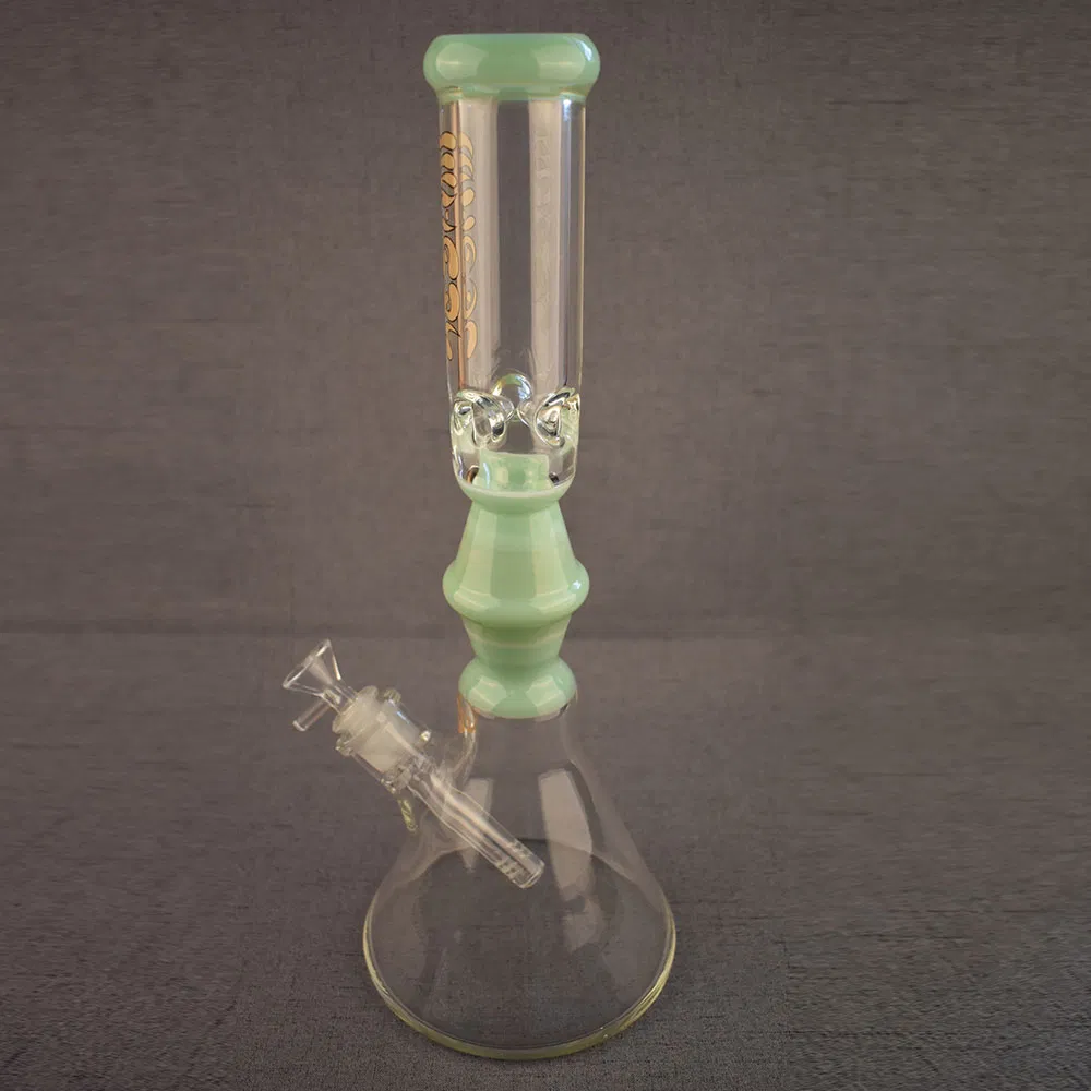 Phoenix Black Beaker Glass Smoking Water Pipe with Double Tyre Percs