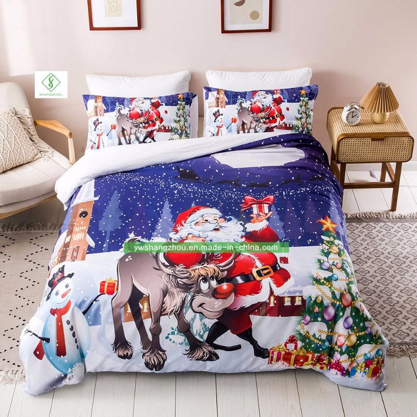Christmas Bedding Set 3D Digital Printing Sheet and Duvet Cover
