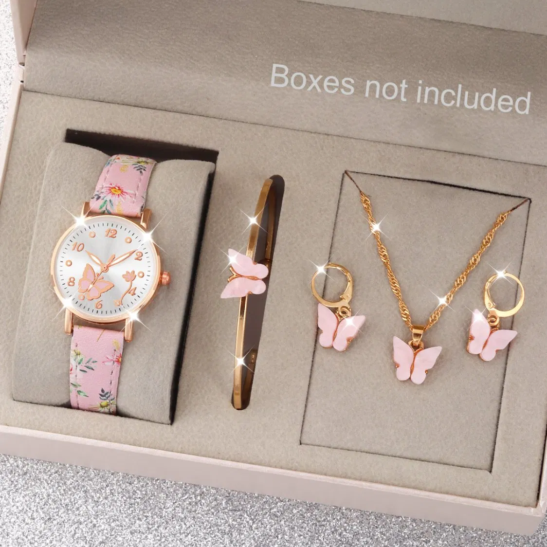 Classic Women's Watch Jewelry Butterfly Jewelry Set
