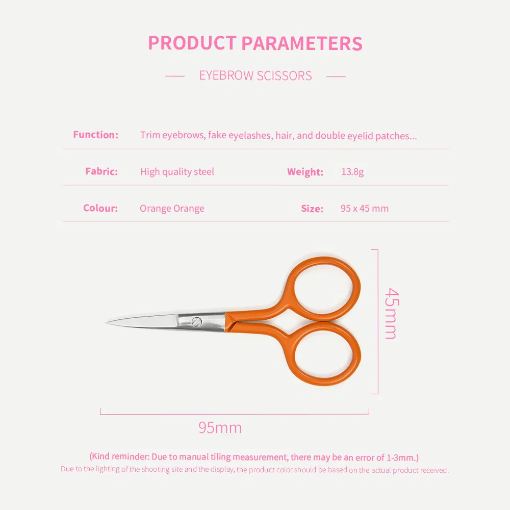 Stainless Steel Beauty Eyelash Barber Beard Scissors Colorful Makeup Eyebrow Nose Hair Cutting Trimmer