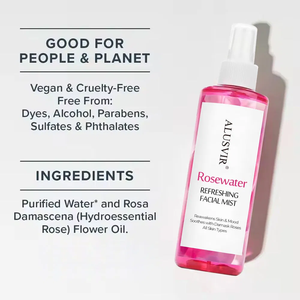 Face Skin Toner 100% Organic Facial Moisturizing Soothes Rose Water Petal
