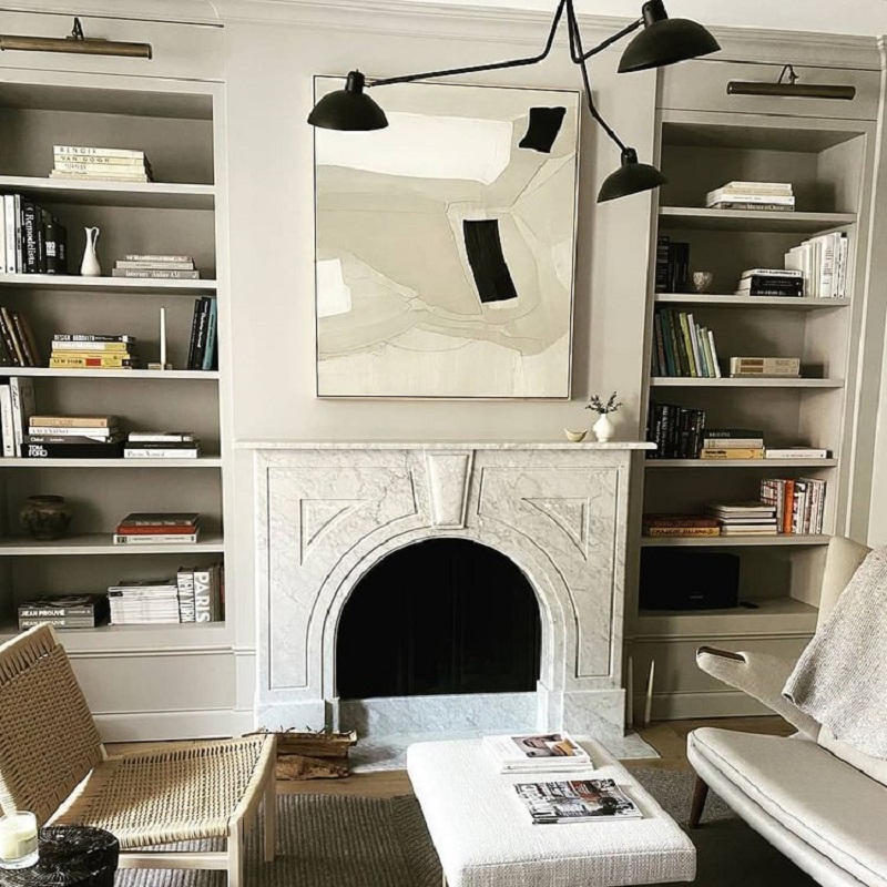 White Marble Fireplace Mantels for Room