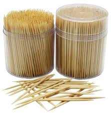 Disposable Bamboo Toothpicks, Bamboo Dental Toothpick with Plastic Containers