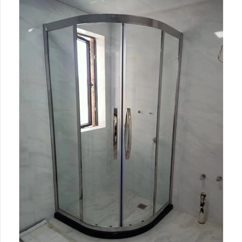 Black Framed Pivot Door Tempered Clear Glass Diamond Shape Shower Enclosure Luxury Shower Cabin