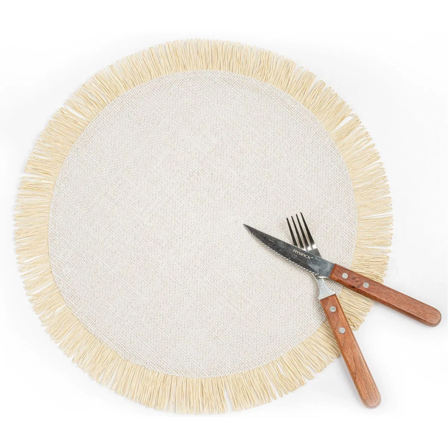 15 Inch Burlap Round Placemats Woven Dining Tables Jute Table Mats