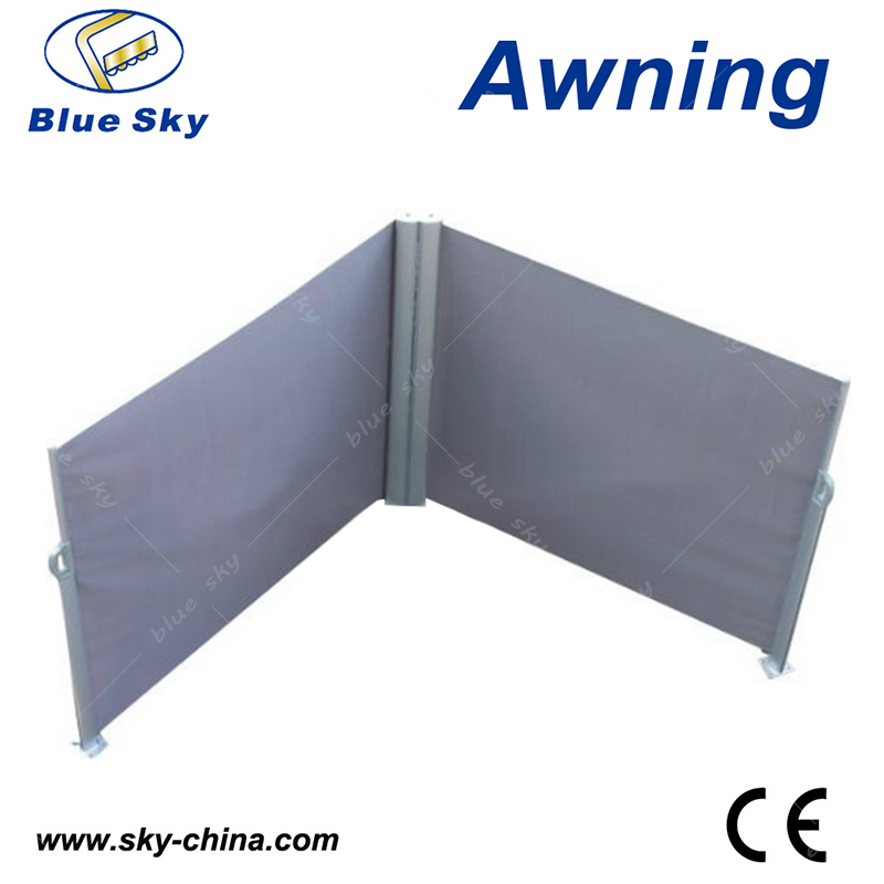 Popular Windshield Aluminum Double Screen Awning Retractable Side Awning Outdoor Folding Blinds (B700-2)