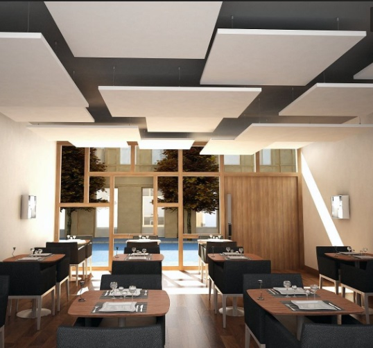 Sound Absorption Acoustic Fiberglass Ceiling Tiles Suspended Baffle Panels