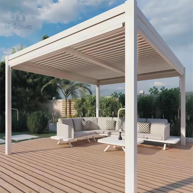 Beautiful and Atmospheric Outdoor Sunshade Leisure Electric Gazebo Can Hold Tea Table