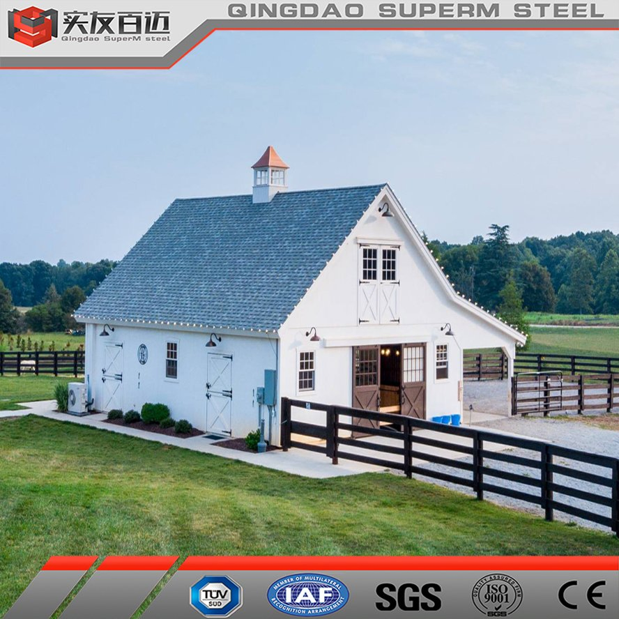 Prefabricated Steel Structure Building Hot Sales Kits Price Prefabr Building Structure Building Horse Storage Shed Barn with Free Design Drawing